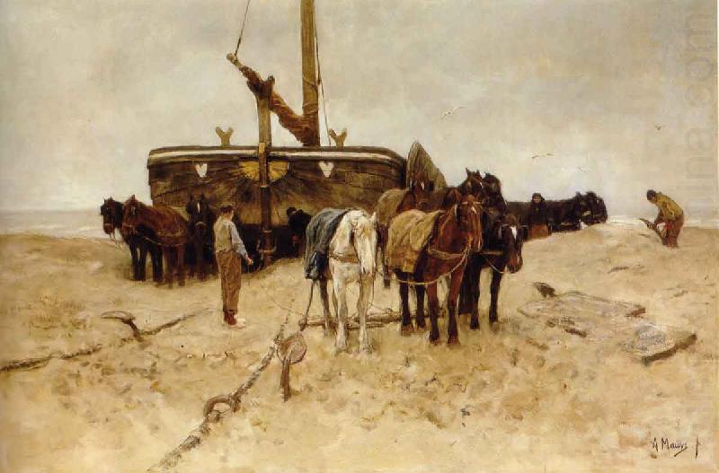 Bomschuit op het strand, Anton mauve